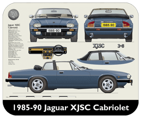 Jaguar XJSC Cabriolet 1985-90 Place Mat, Small